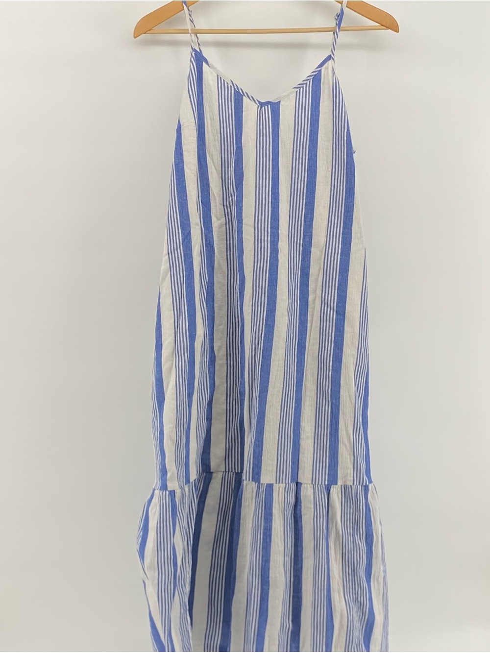 J. Crew Blue and White Vertical Stripe Sundress